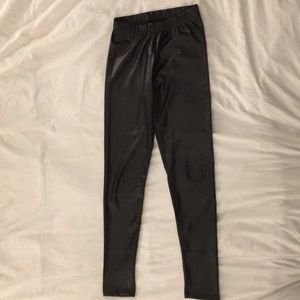 Black leather leggings